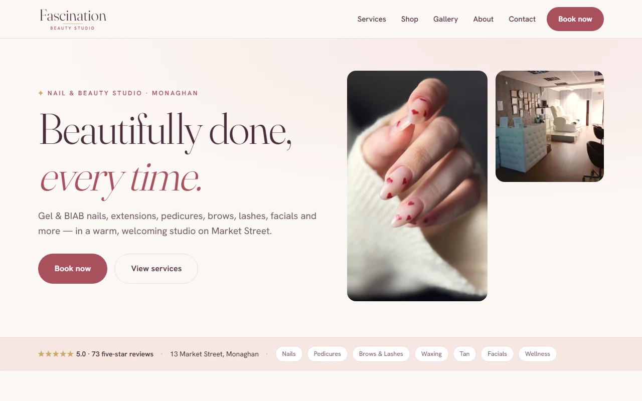 Fascination Studio — E-commerce + booking · live client